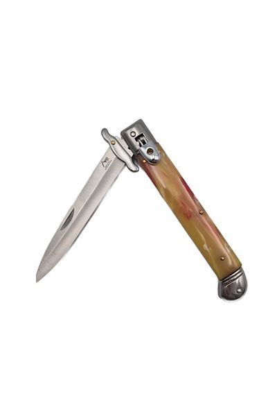 Depox Stiletto Automatic Knife, Italian Marble, 27 Cm, Multicolor