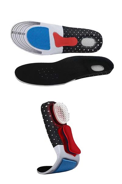 Generic Gel orthotic shoe insoles support the arch and comfort the heel for both sexes