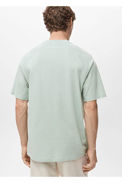 MANGO Man Rahat kesim pamuklu keten tişört