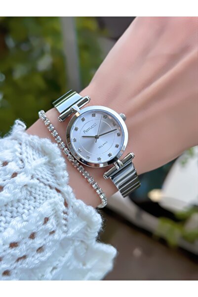Ferrucci ÇELİK KORDON KADIN KOL SAATİ 3 ATM SU GEÇİRMEZ 2 YIL GARANTİLİ