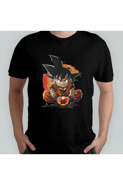 Pixxa Dragon Ball Unisex 100% Cotton Crew Neck T-Shirt Model 1
