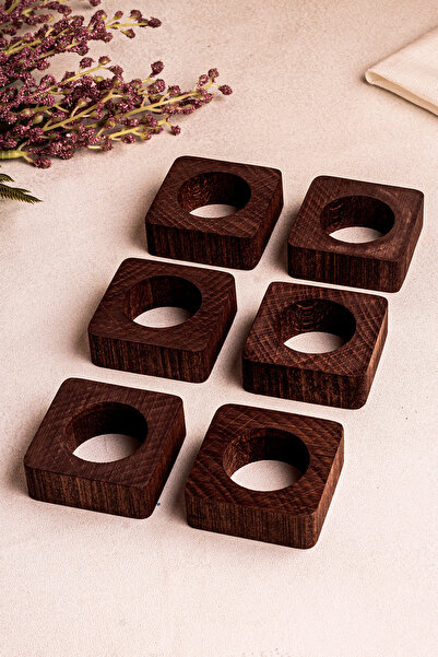 Snippy Tovy - Set of 6 Wooden Napkin Holders Service Napkin Ring