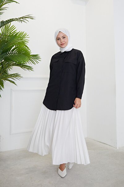 Foremia Double Pocket Covered Tunic-Black