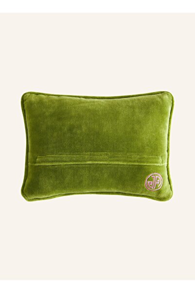 Jonathan Adler Goblen İşlemeli Yün Yastık – 23x30 cm, Kadife Sırtlı, Fermuarlı, Dolgulu