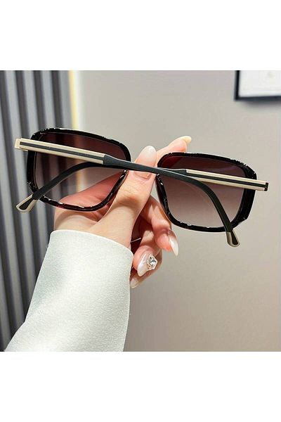 dzmerc Double Layer Women's Sunglasses (Brown) with Metal Frame and Anti-Reflective Pc Lens