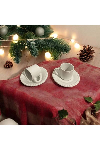HomeSipahi 2-Person Bead Model Cup Set, Coffee Cup