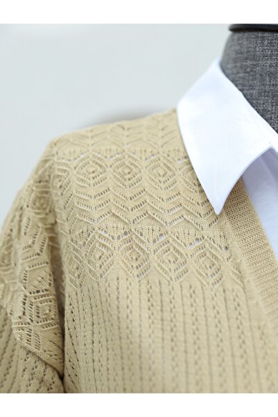 HİJABAYA Skirt Patterned Openwork Cardigan