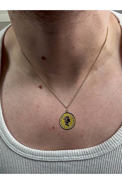 Arvens Men's Gold Chain Stainless Steel Necklace Does Not Lose Color Does Not Fade Unisex Does Not Fade