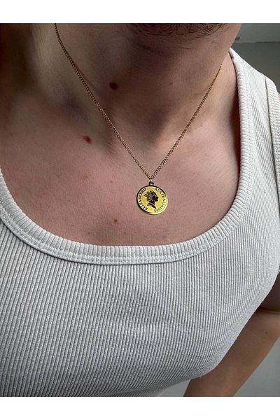 Arvens Men's Gold Chain Stainless Steel Necklace Does Not Lose Color Does Not Fade Unisex Does Not Fade