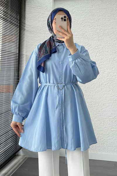 MELEK ARAZ Heart Belted Tunic -Blue