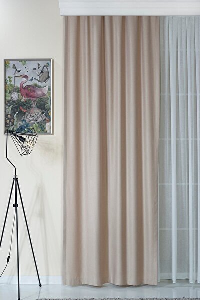 Elen's Bej Yumuşak Kaliteli Dökümlü Mat Görünümlü Ütü Istemez Antrasit Fon Pe...