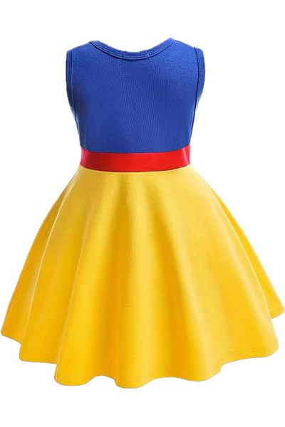 EvrikaUnity Girls' Snow White Princess Dress, With Headband, Crown and Wand, 4-5 years, 120cm, Yellow