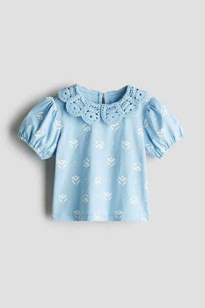 H&M Tığ İşi Görünümlü Yakalı Üst