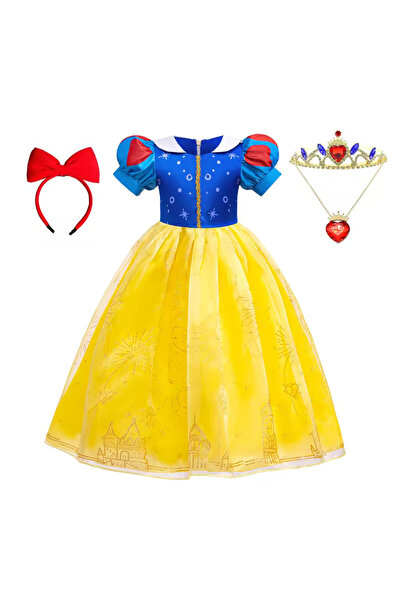EvrikaUnity Rochie Alba ca Zapada pentru fete, Set cu Bentita, Coroana si Col...