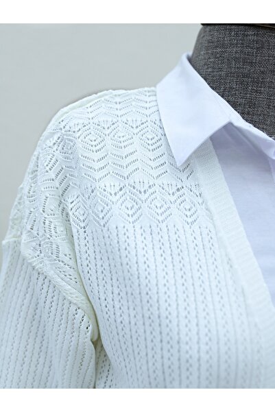 HİJABAYA Skirt Patterned Openwork Cardigan