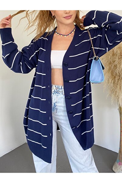 HİJABAYA Buttoned Long Knitted Cardigan