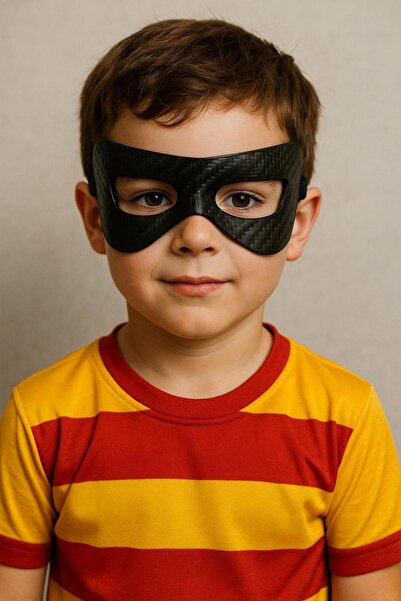 Bambus Home Futbolcu Maskesi Lastikli Karbon Desenli Çoçuk Maskesi