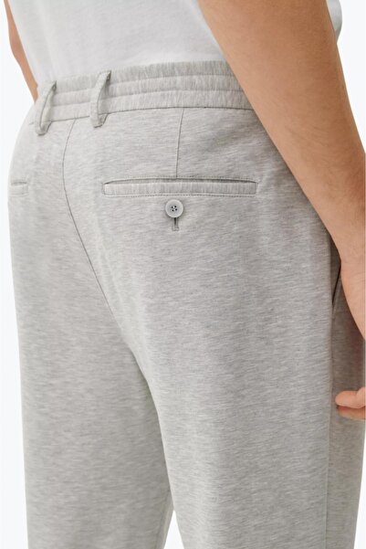 s.Oliver Men's slim fit suit trousers in dark navy stretch jersey fabric