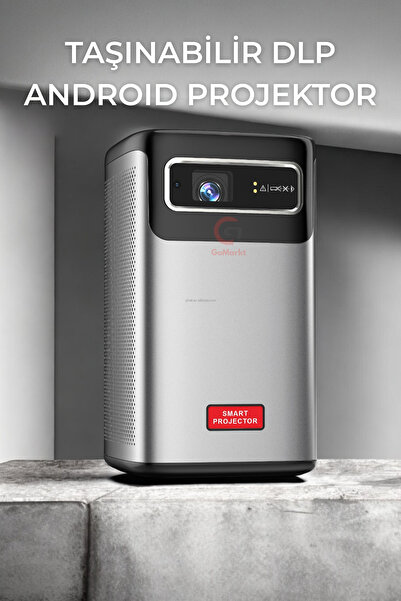 GoMarkt Taşınabilir DLP 3D Projektor Oto Fokus 8000mAh Portatif Projektor
