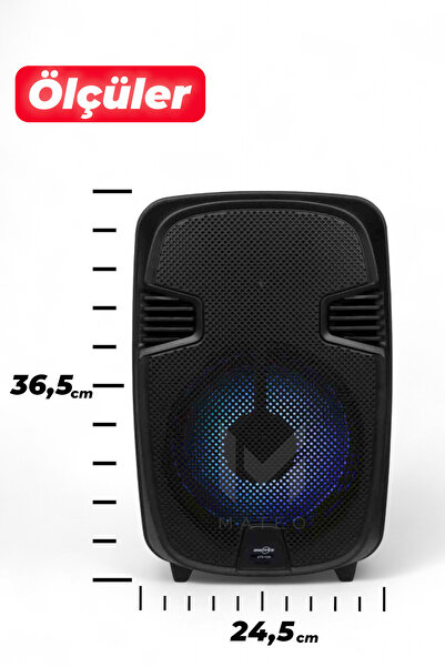 MATEO 8 inç RGB Işıklı Bluetooth Hoparlör Mikrofonlu 10W 1500mAh Karaoke FM USB TF Kart Girişli