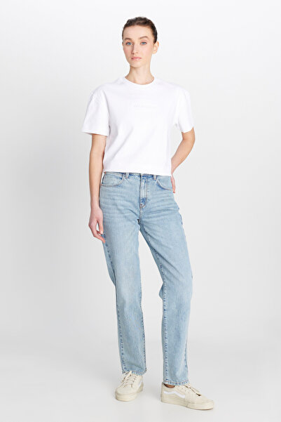 WRANGLER Straight Fit Düz Kesim Normal Bel Mavi Pamuklu Esnek Denim Jean Pant...