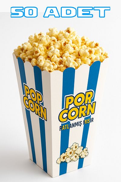 YOK YOK AMBALAJ Pop Corn Popcorn Box Small Size 50 Pieces