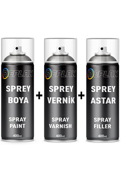 REPLAX Renault 9 Ege Mavisi Kod 454 Sprey Rötuş Boyası + Vernik + Astar Uyumlu