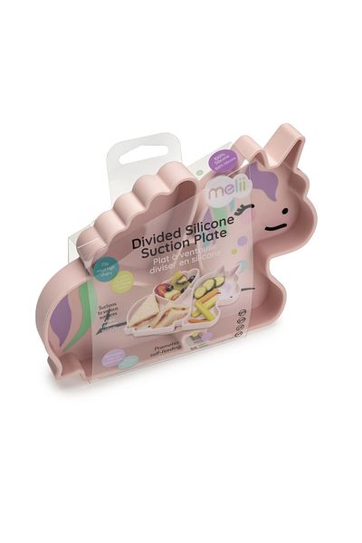 Melii SILICONE COMPARTMENT PLATE WITH SUCTION CUP, MELS, UNICORN