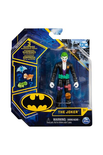 Batman ARTICULATED JOKER FIGURINE 10CM WITH 3 SURPRISE ACCESSORIES