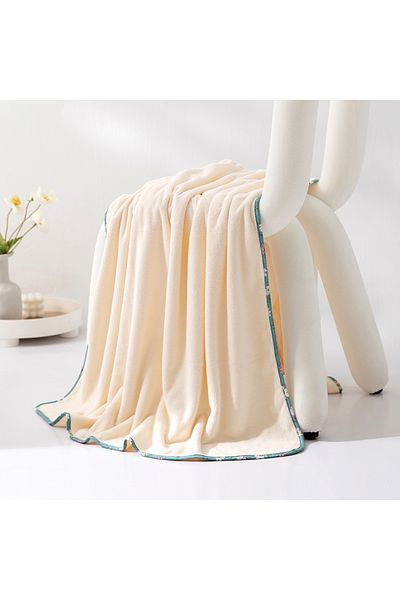 REEFI Reefy Medium Body Towel - Off White - Floral Edges (Size 70*140 cm)