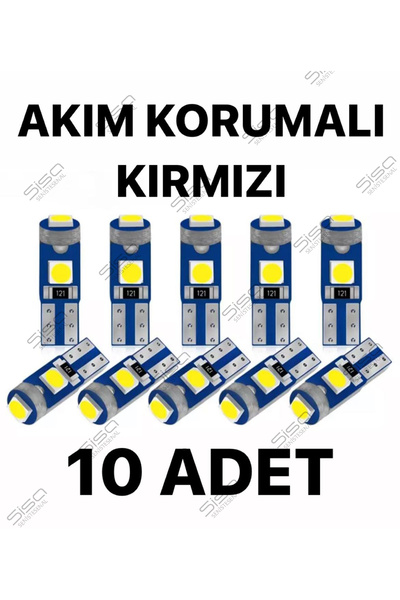 SİSA SENİSTESENAL T5 Led (10 ADET) Kırmızı Kilometre Kadran Ambiyans Aydınlat...