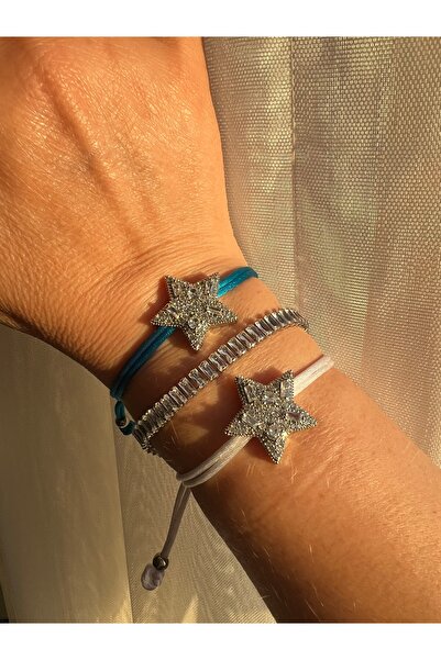 Neesh Beyaz İpli Yıldız Taşlı Bileklik