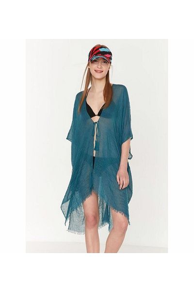 MARBERRY Petrol Color Women's Pareo Beach Dress