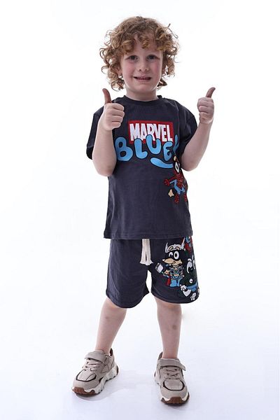 Arya Nisa Kids Boy's 100% Cotton Printed Bottom-Top Figured Shorts-T-Shirt Set