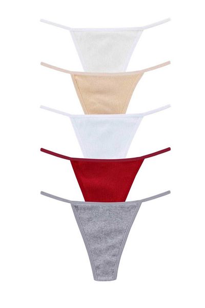 cappadocians Women's Cotton Rib Thong 5 Pack