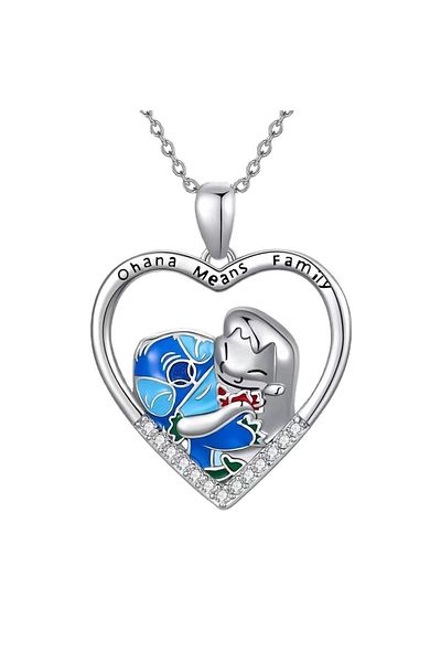 Miniso 1 Kawaii Metal Lilo Stitch Necklace Chain Pendant Accessories Girls Lovers Xmas Gift