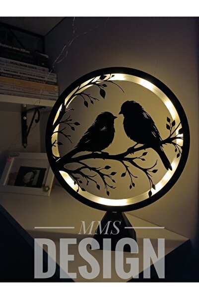 MMS DESİGN Desenli Led Işıklı Dekoratif Aydınlatma Çember Ring Gece Lambası