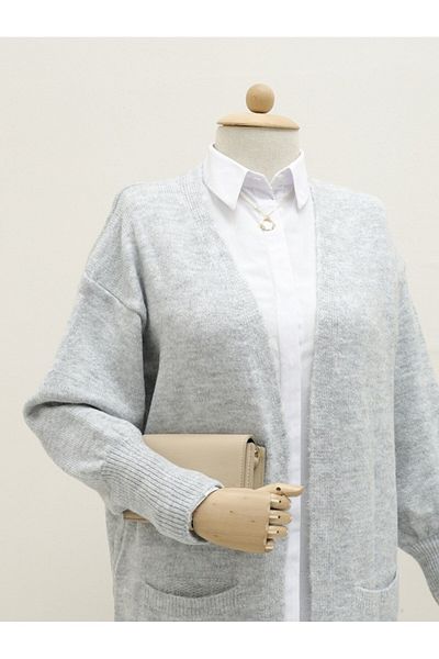 HİJABAYA Yumoş Double Pocket Knitwear Cardigan