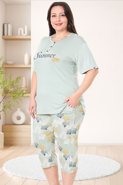 Bella Linda Large Size Viscose Bermuda Women's Pajama Set