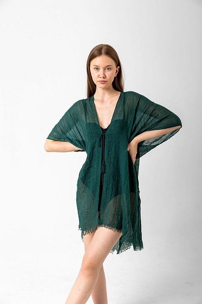 FELLMENS Emerald Green Women's Pareo Beach Dress