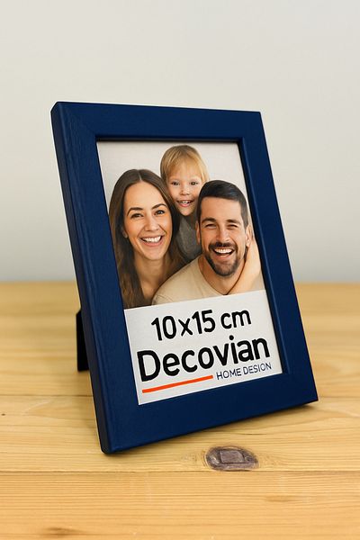 DecovianHomeDesign Natural Wood Modern Footed 10X15 Photo Frame |   Navy Blue Color Desktop Frame |   Unpainted