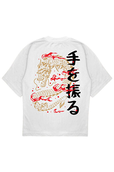 SVART WEAR Tricou SABEJI cu imprimeu tricou supradimensionat dragon