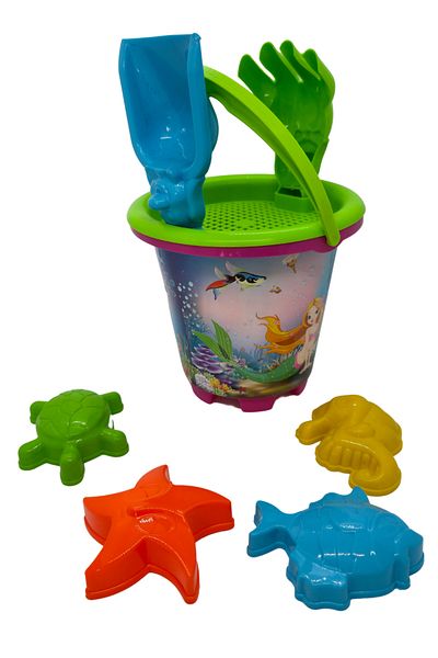RAF Store Sea - Beach Sand Bucket Play Set with Rake Shovel Mold Accessory