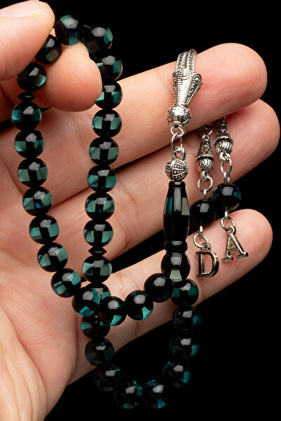 EHİNOS Men's Letter Tassel Sphere Cut Water Green Vernier Powder Amber Prayer...