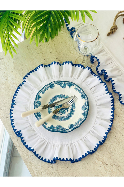 HOME OF BLOSSOM 4-Piece White Linen American Service / Supla