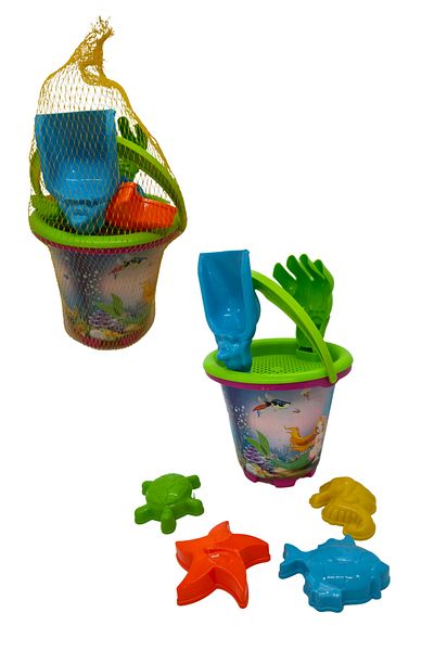 RAF Store Sea - Beach Sand Bucket Play Set with Rake Shovel Mold Accessory