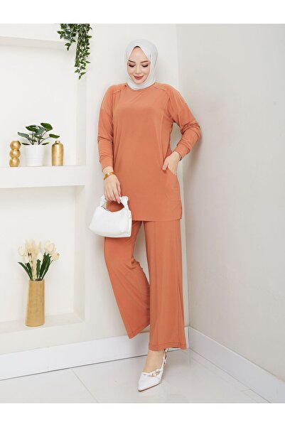 MODAMÜNASİP Our Tunic Double Pocket Detailed Erva Trousers Suit with Its Most Beautiful Colors ✨ ✨