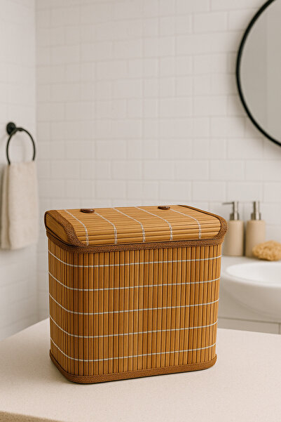 BEYZANA Hardwood Bambu Düzenleyici Sepet Saklama Kutusu Düzenleyici Hasır Bam...