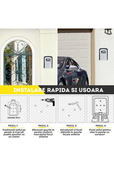 Echo Soul Set of 2 Echo Soul® combination key boxes for key storage, wall mounting 130x100x50 mm