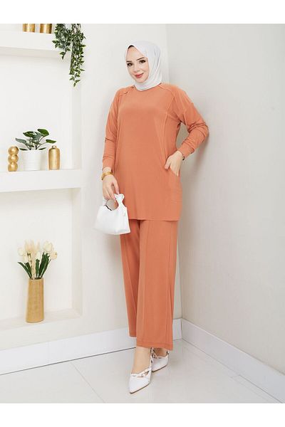 MODAMÜNASİP Our Tunic Double Pocket Detailed Erva Trousers Suit with Its Most Beautiful Colors ✨ ✨